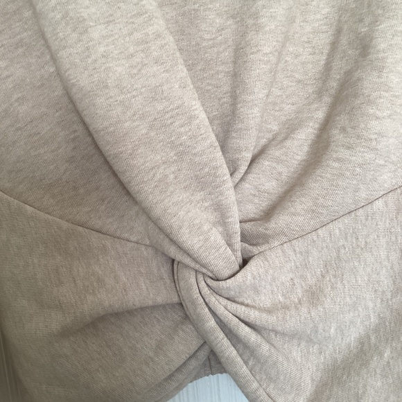 $188 Frame Heathered Oatmeal Twist Front Crew Neck Cotton Sweater XS - Picture 4 of 9